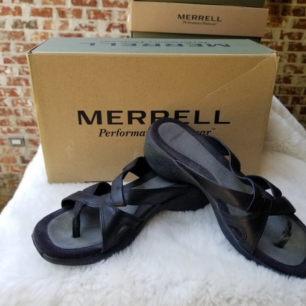 Merrell Sundial cross sandals midnight black 7